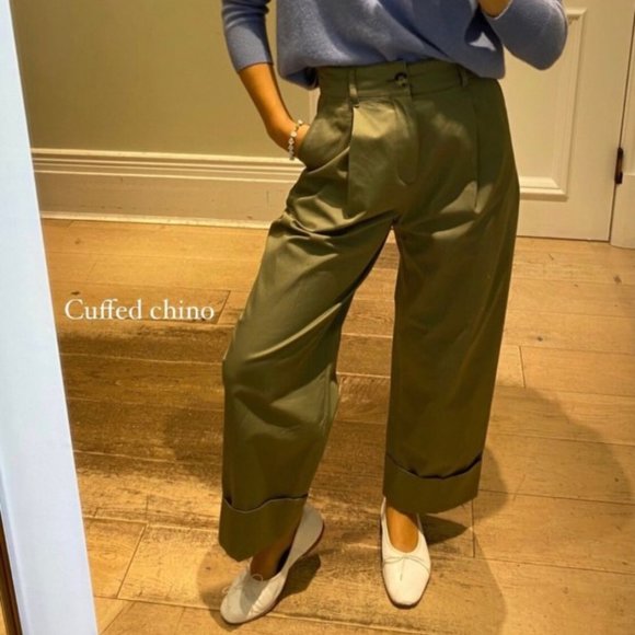 Club Monaco Cuffed Chinos Wide Leg Pants - Picture 4 of 9